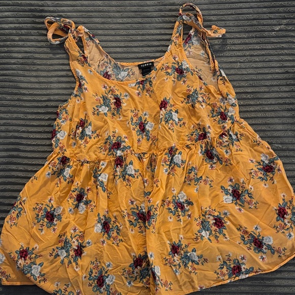 Torrid Floral Orange Tank - Picture 1 of 5